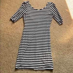 Black & White Stripe Bodycon Dress